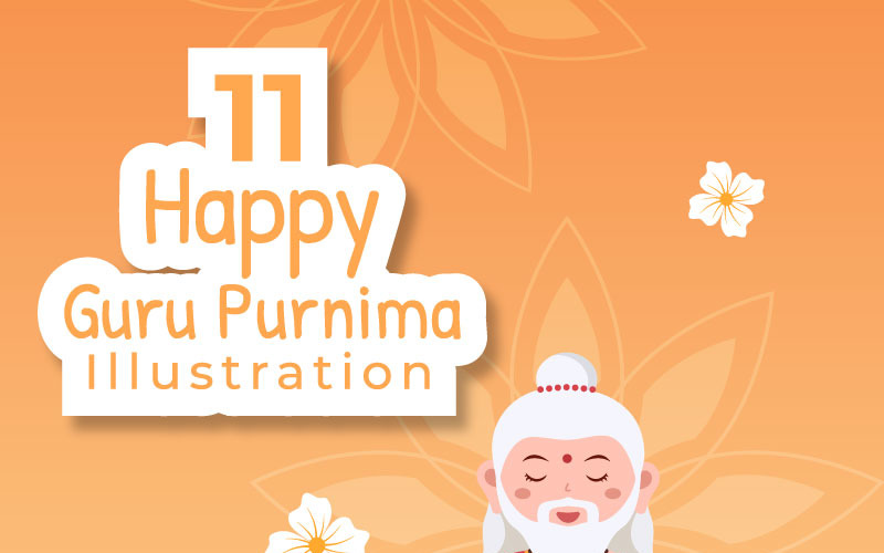 11 Illustrazione felice di Guru Purnima