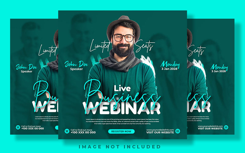 Kreatives und modernes Live Business Webinar Social Media Post