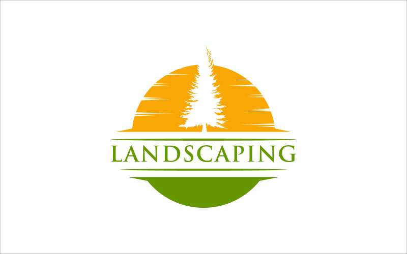 landschapsarchitectuur vector logo sjabloon