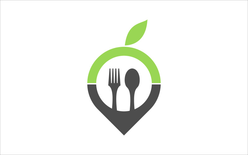 modelo de logotipo de vetor de direção de comida saudável