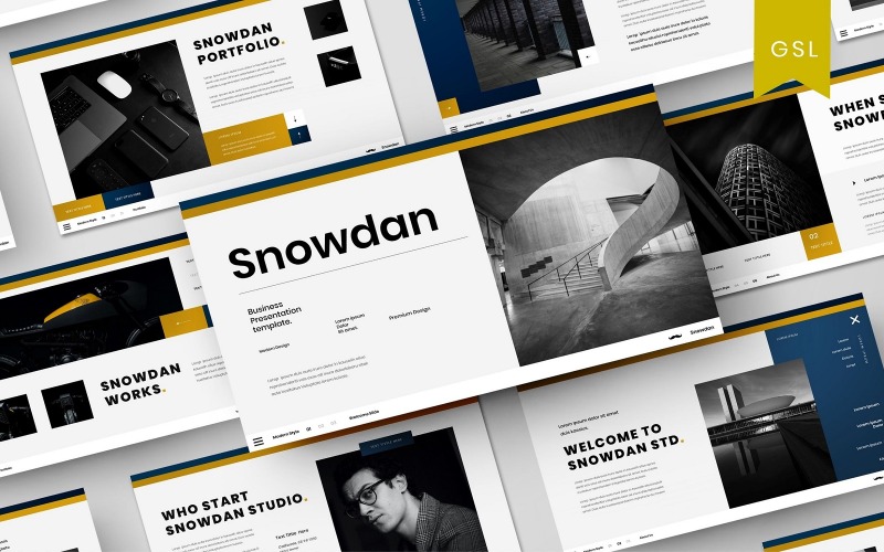 Snowdan - Biznesowy szablon slajdu Google