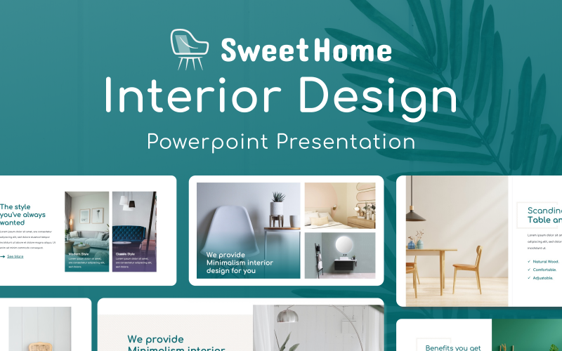 Sweet Home - Modelo de PowerPoint de Design de Interiores