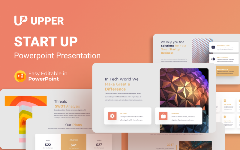Upper -Startup Plantillas de presentación de PowerPoint