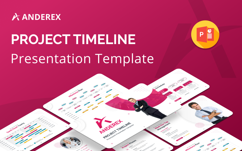 Anderex - Modello di presentazione di PowerPoint per la sequenza temporale del progetto