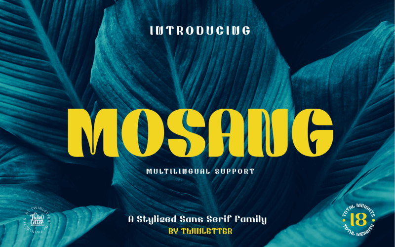 Mosang San Serif is een premium lettertypefamilie