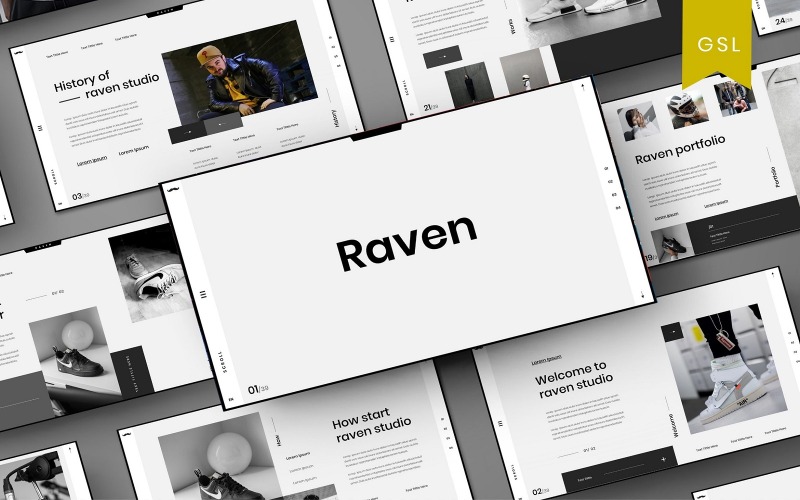 Raven - Obchodní šablona prezentace Google