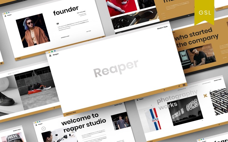 Reaper - Modello di diapositiva Google aziendale
