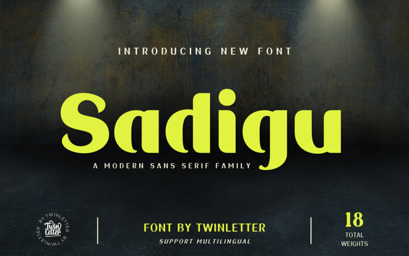 Sadigu san serif é uma família de fontes única