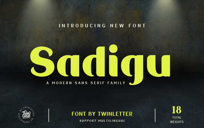 Sadigu san serif — уникальное семейство шрифтов.