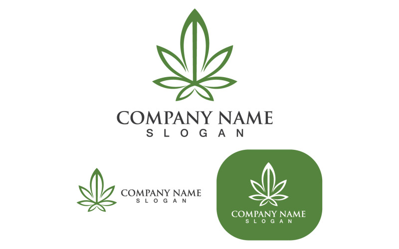 Canabis Leaf Vector Illustratie Logo ontwerp V3