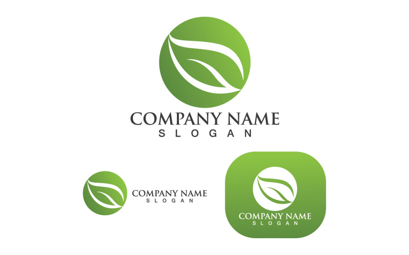 Feuille Vert Nature Logo Icône Vecteur V20