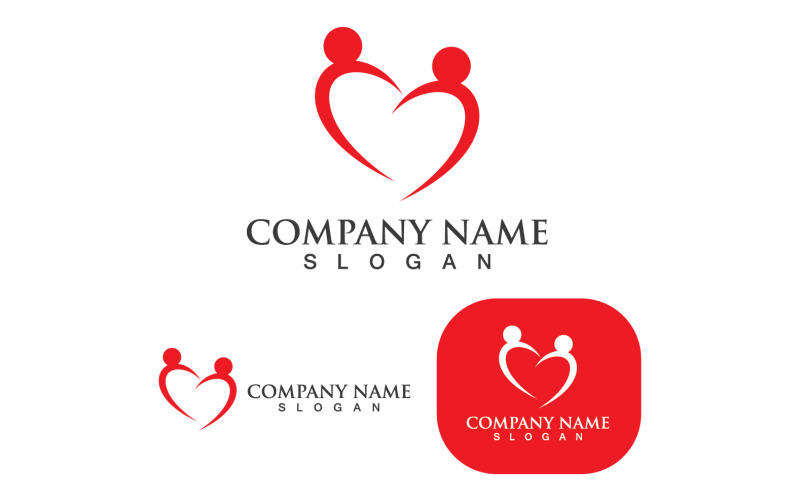 Liefde Hart Valentijn Logo Sjabloon Vector V6