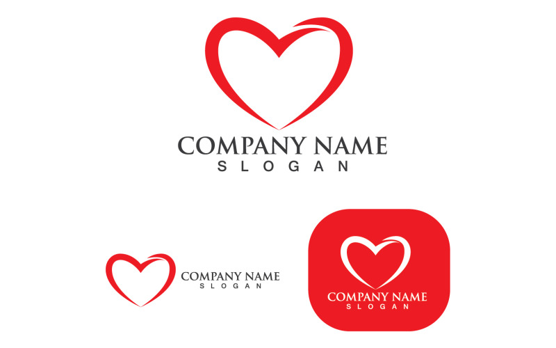 Love Heart Valentine Logo Template Vector V3