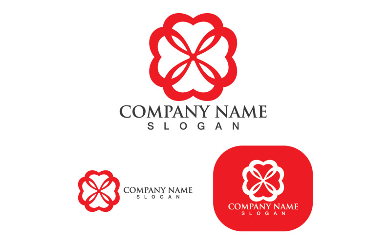 Love Heart Valentine Logo Template Vector V7