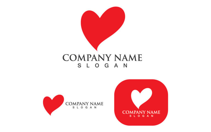 Love Heart Valentine Logo Template Vector V8