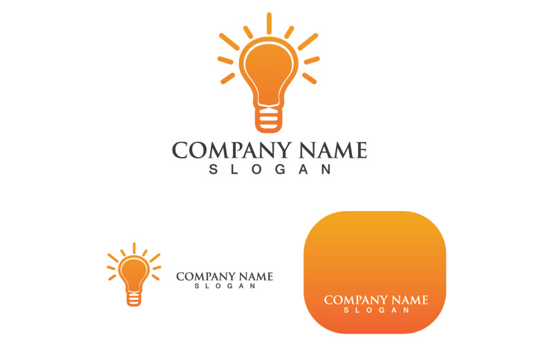 Lâmpada Logo Vector Design Ilustração V8