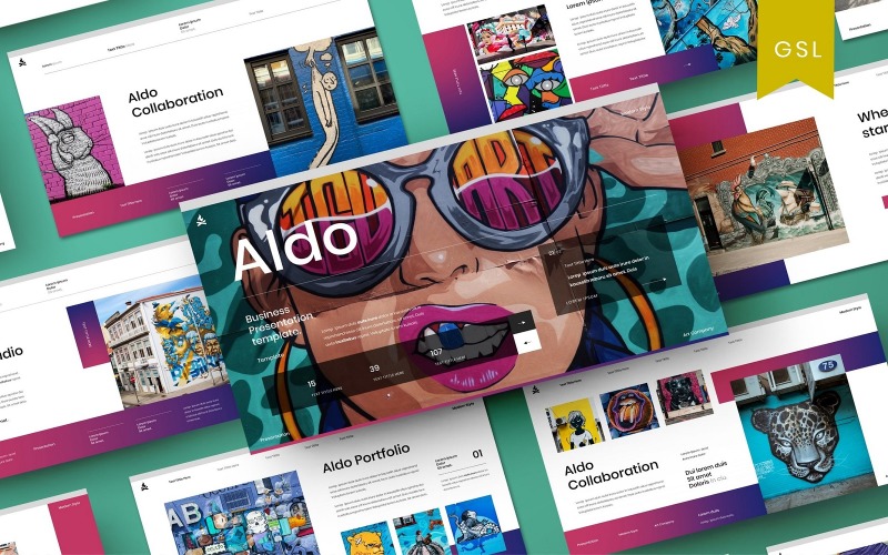 Aldo - Plantilla de diapositiva de Google de negocios