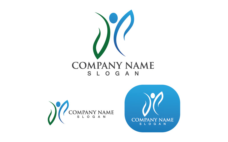 Caractère Humain Santé Vie Personnes Logo Vecteur V14