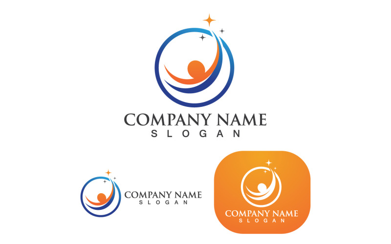 Caractère Humain Santé Vie Personnes Logo Vecteur V1