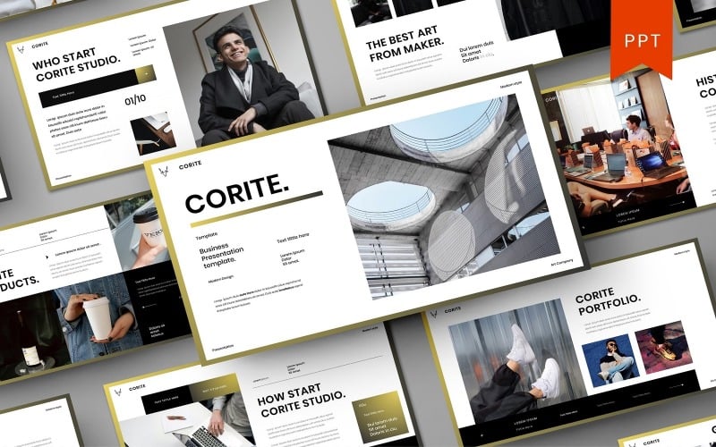 Corite – Шаблон бизнес-презентации PowerPoint