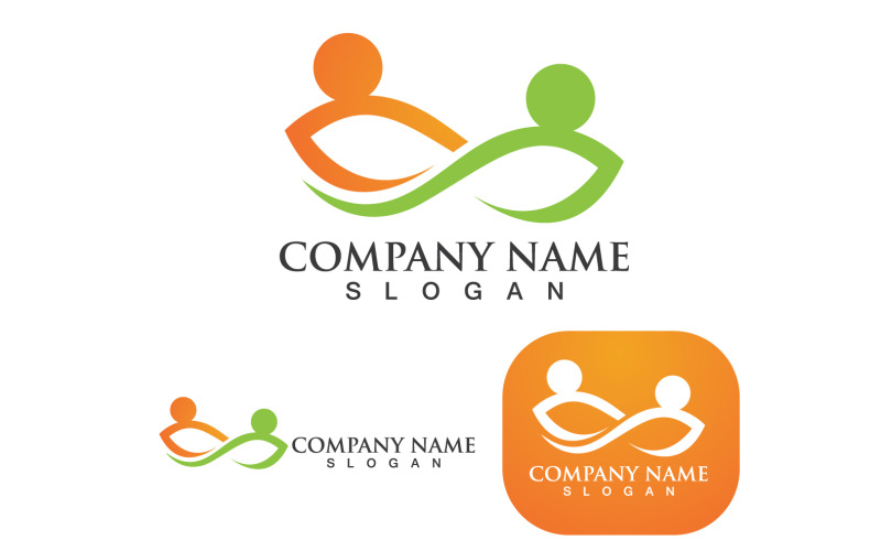 Human Caracter Salute Vita Persone Logo Vector V16