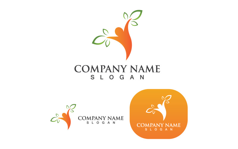 Human Caracter Salute Vita Persone Logo Vector V20