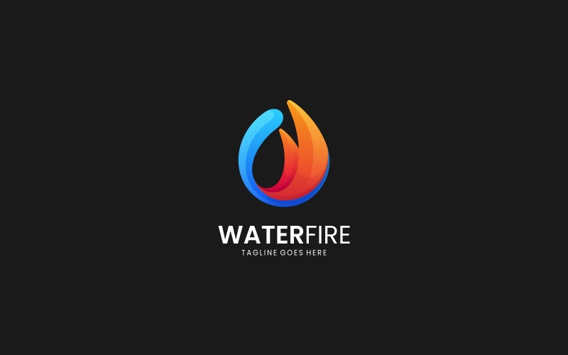 Estilo de logotipo colorido gradiente de fogo de água