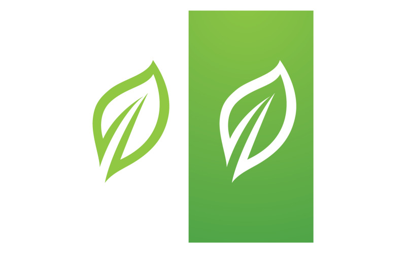 Green Leaf Nature Vector Logo Template V4
