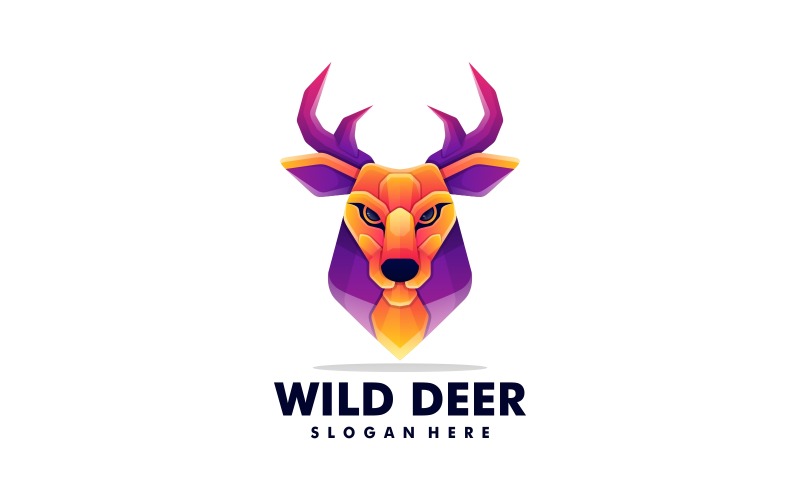Logo colorato gradiente di cervo selvatico