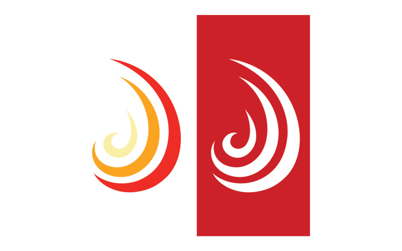Ogień Płomień Ikona Logo Szablon Projektu V10