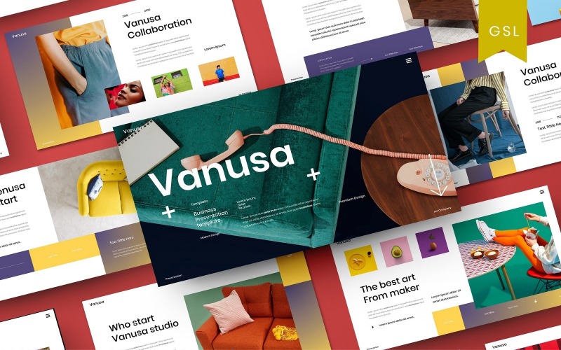 Vanusa - Modèle de diapositives Google pour les entreprises