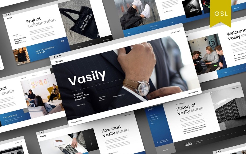 Vasily - Modèle de diapositives Google pour les entreprises