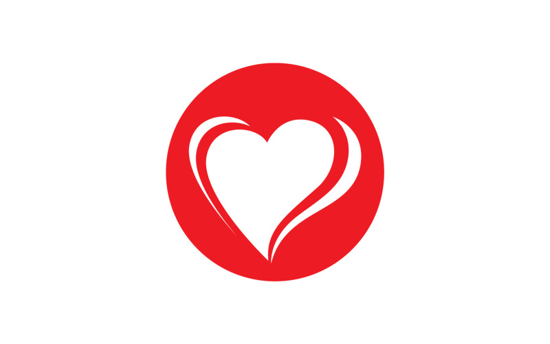 Aşk Kalp Logo Simge Şablon Vektör V49