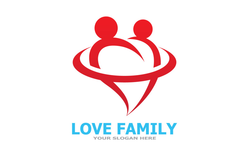 Love Family Care Logo en symbool Vector V34