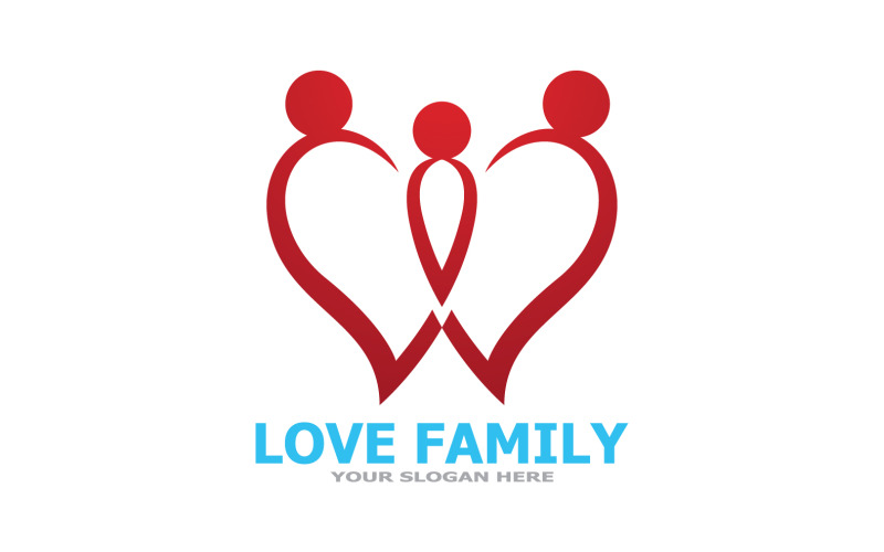 Love Family Care Logotipo y símbolo Vector V30