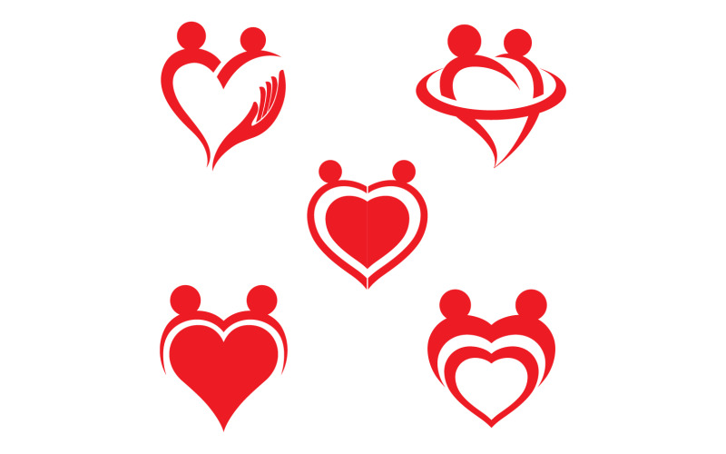 Love Heart Logo Icon Template Vector V19 - TemplateMonster