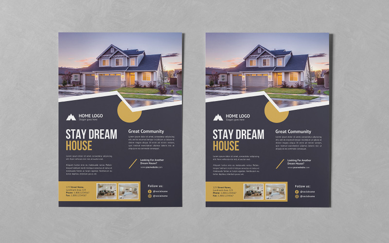 Flyers de conception d'agence immobilière