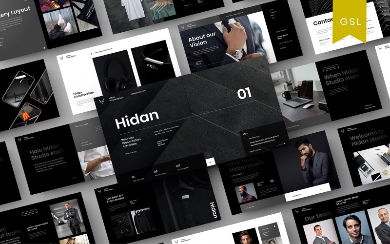 Hidan - Plantilla de diapositiva de Google de negocios