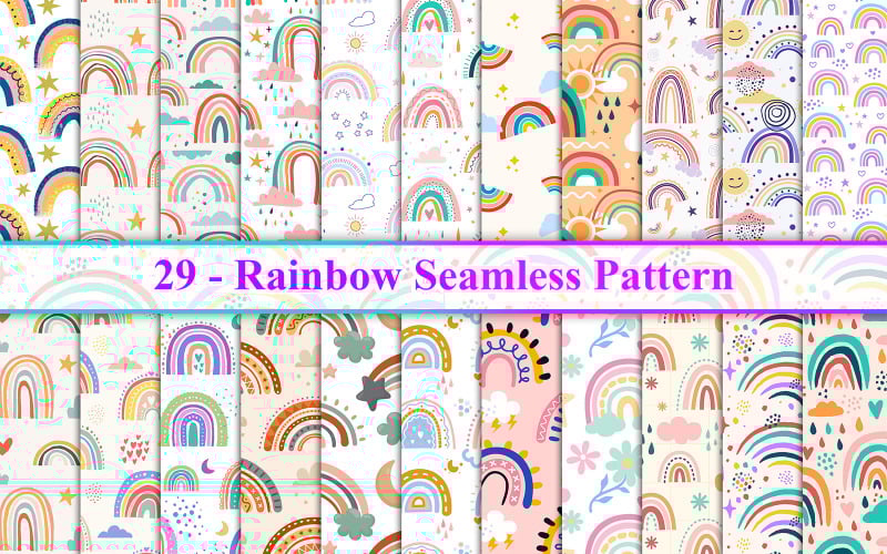 Радужный бесшовный узор, Радужный узор