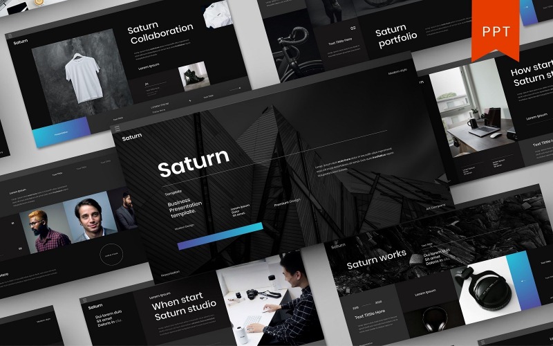 Saturno - Modelo de PowerPoint de Negócios