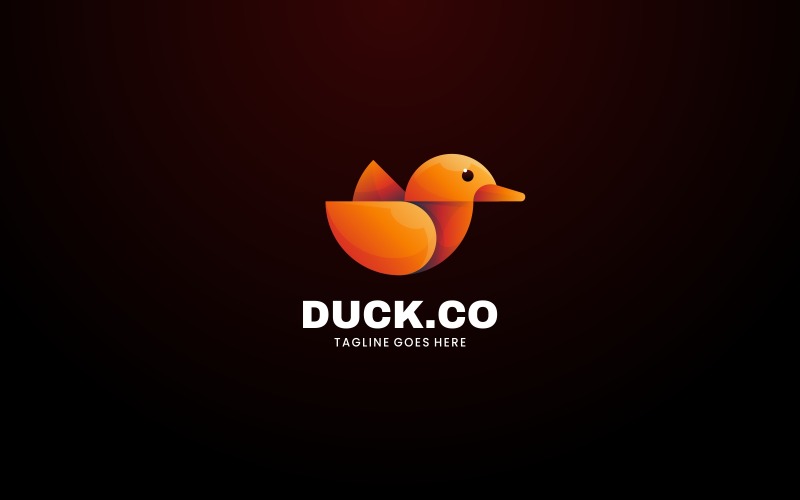 Stile logo sfumato anatra vettoriale