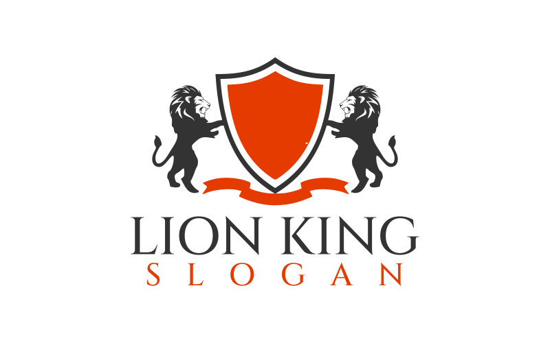 Modèle de conception de logo fabuleux tête de lion