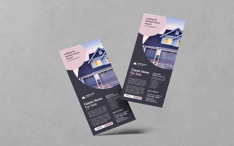 Modèles de flyers DL pour l'immobilier de conception minimaliste