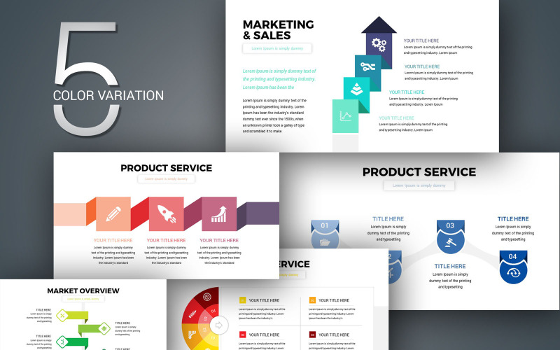 Modelo de apresentação de PowerPoint de negócios de infográfico Promax