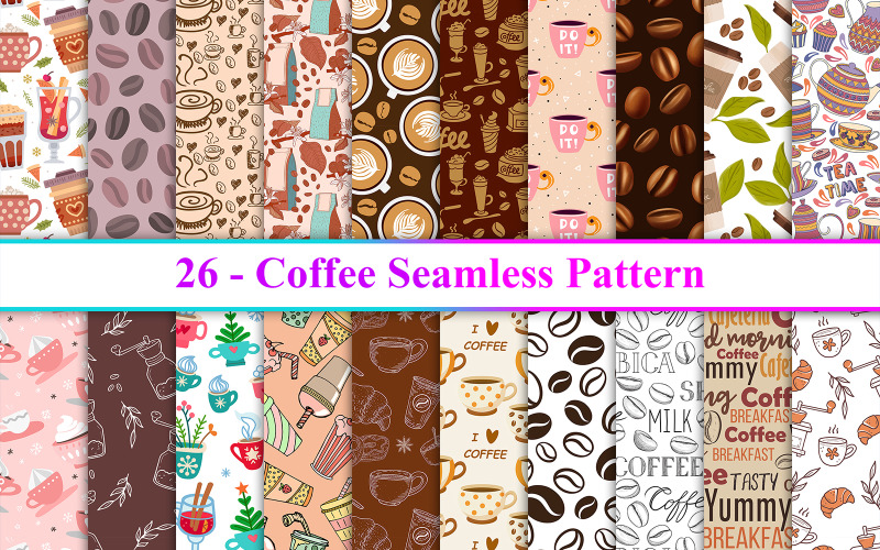 Padrão sem emenda de café, padrão de café, fundo de café