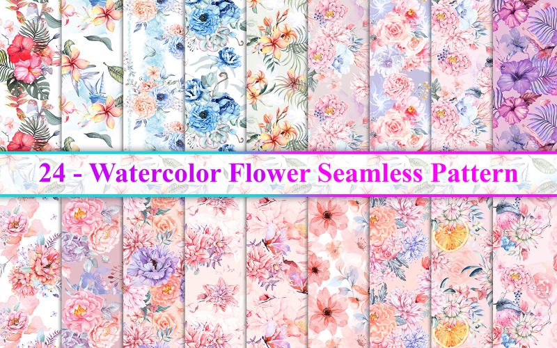 Watercolor Flower Seamless Pattern