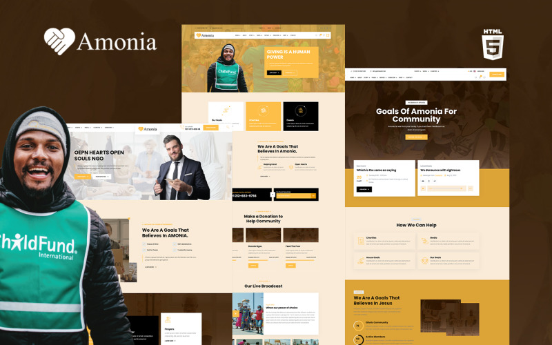 Amonia nonprofit szervezet webhelysablonja