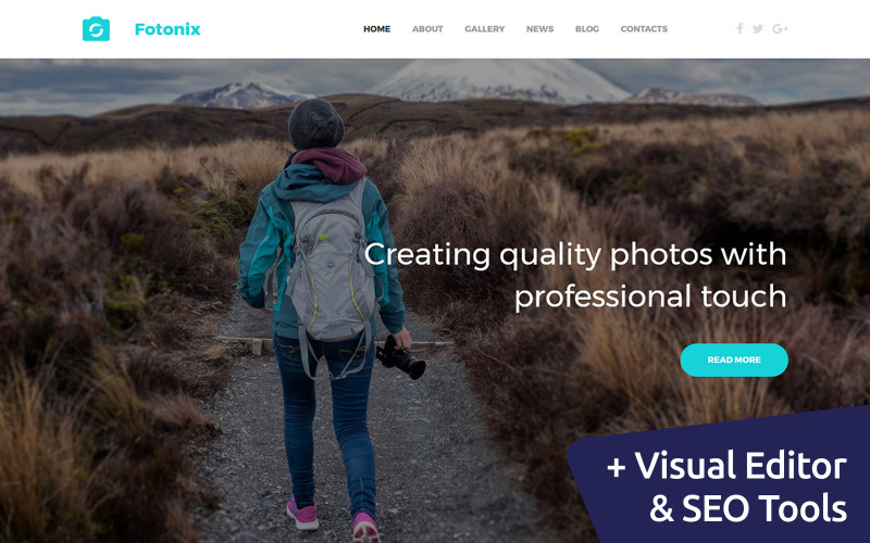 Fotonix responzivní web fotogalerie běží na MotoCMS 3 Website Builder