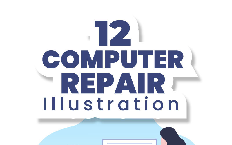 12 Ilustración de servicio o reparación de computadoras