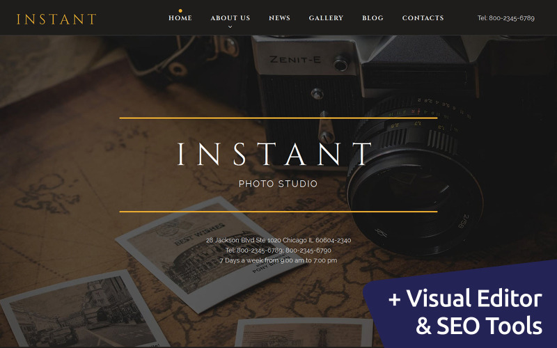 INSTANT - Photo Studio Photo Gallery Sito realizzato da MotoCMS 3 Website Builder